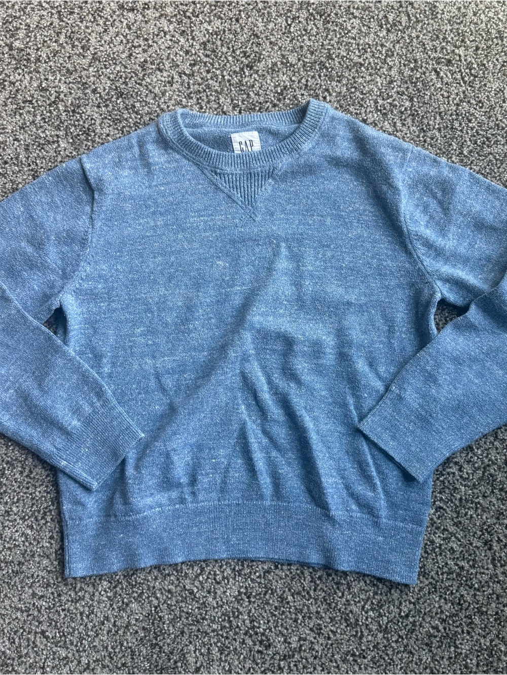 GAP kids Heathered Blue Crewneck Sweater